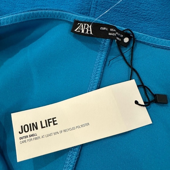 Zara bright blue bodycon mini dress bustier  corset style SZ L NWT - Picture 4 of 4